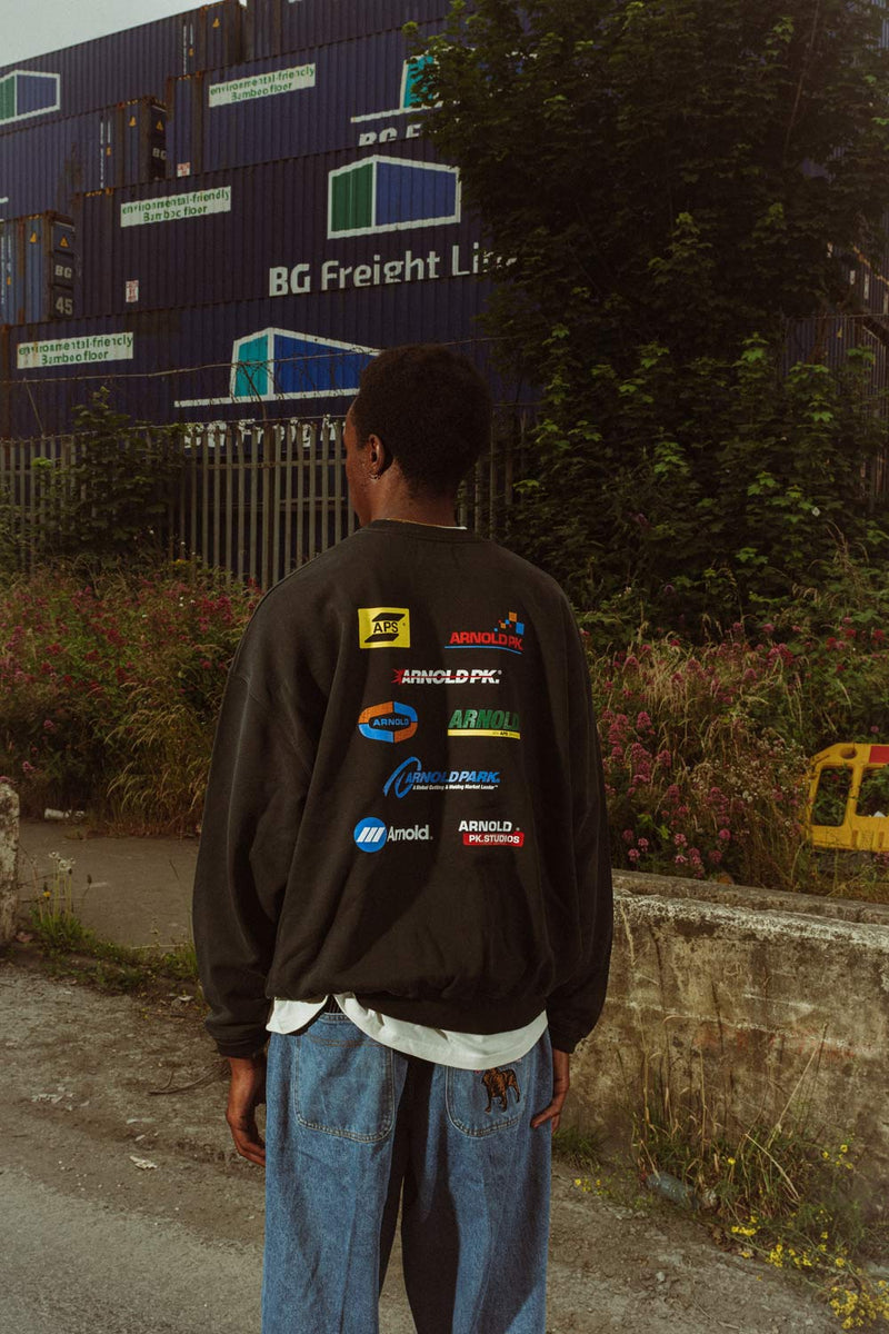 Welding Multi Logo Crewneck - Faded Black